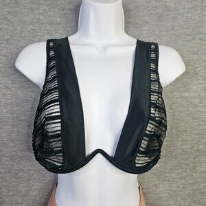 Livy Lace & Satin Underwire Bra Strappy Back Bralette Unlined Lingerie Sz 34C